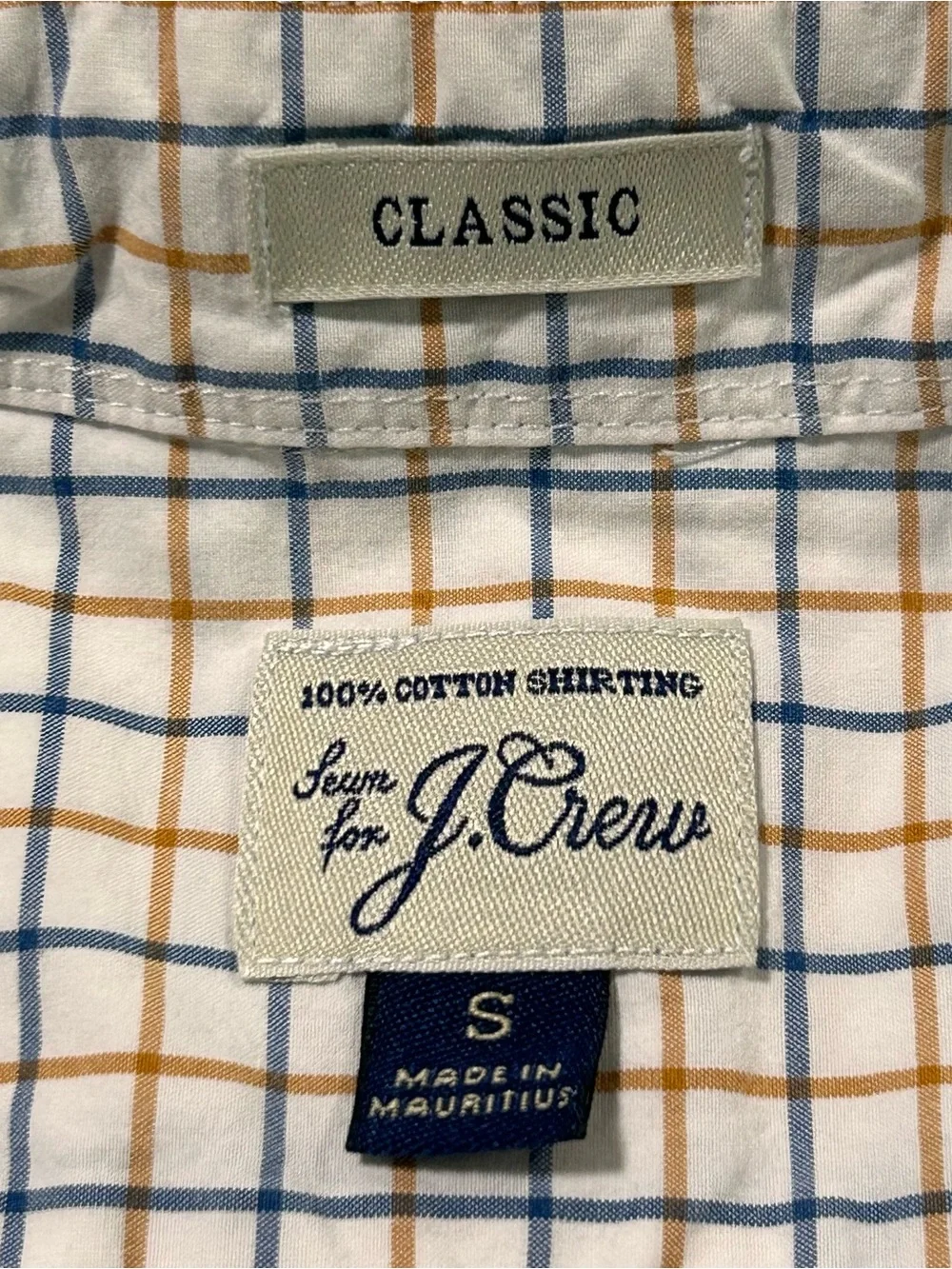 J.Crew Button Down Shirt Size Small Plaid‎ Long Sleeve Light Weight Shirting